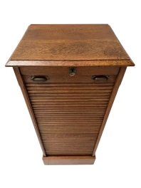 Art Nouveau Filing Cabinet with Tambour Shutter Door, 1900s